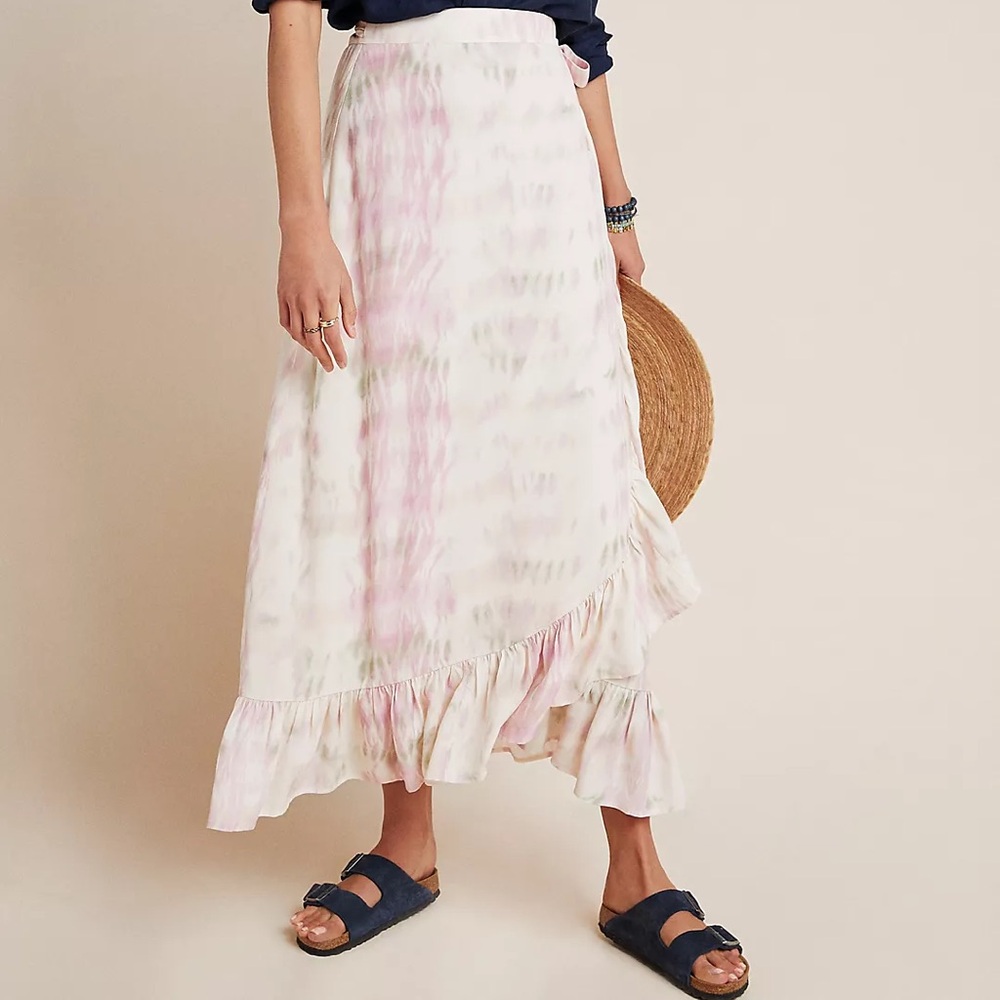 NWOT Anthropologie DOLAN Collection Mae Tie-Dye Midi Skirt Size XXS Z321